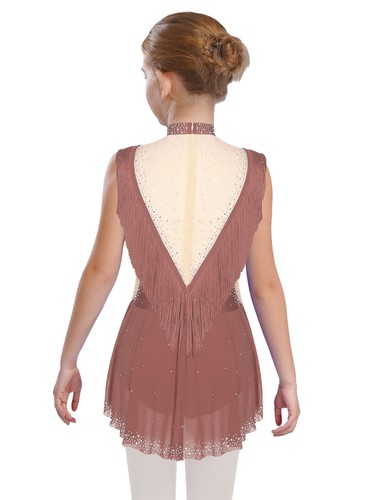 Kids Girls Skirts Jazz Bodysuit Mesh Dancewear Ballroom Dress Modern Dance - Picture 33 of 78