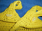 2 CROCHET TOP HANGING  "COLORFUL LEMONS" DESIGN PLAID KITCHEN TOWELS — photo 4