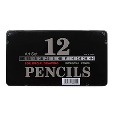 KITA-BOSHI Pencil  Art set 12 grades from 4H to 6B for designers Made in Japan 