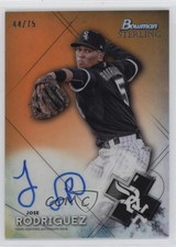2021 Bowman Sterling Prospect Orange Refractor 44/75 Jose Rodriguez Auto 1c0s