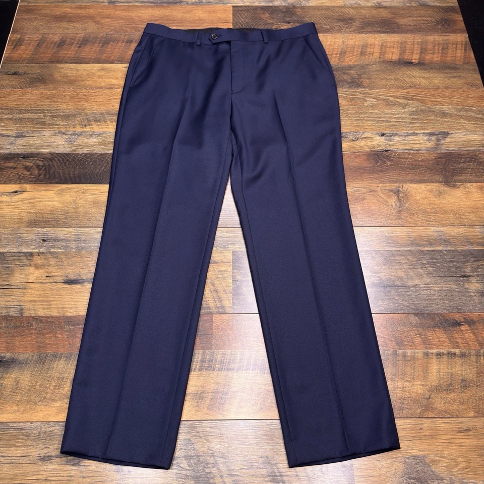 Pantalones de vestir Lauren Ralph Lauren para hombre 34x30 azul lana etiqueta negra Foto 2 de 4