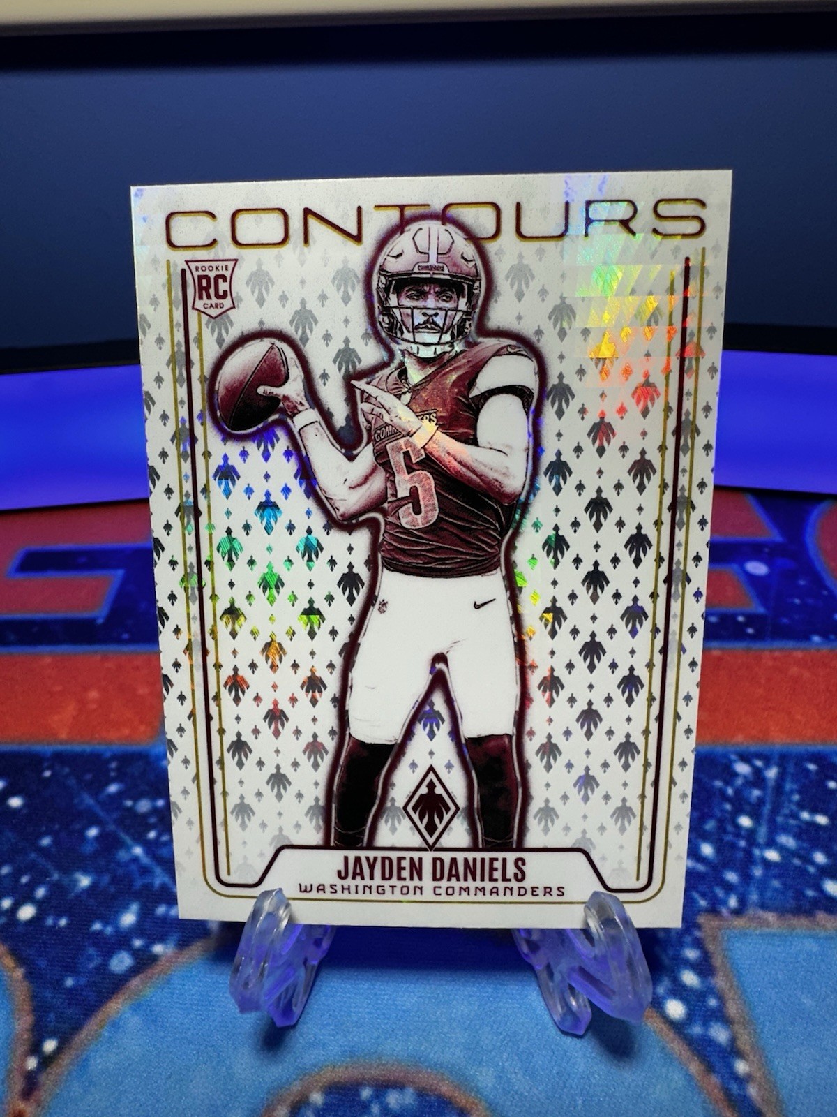 Jayden Daniels 2024 Panini Phoenix Contours Hyper Prizm Rookie RC Commanders E6