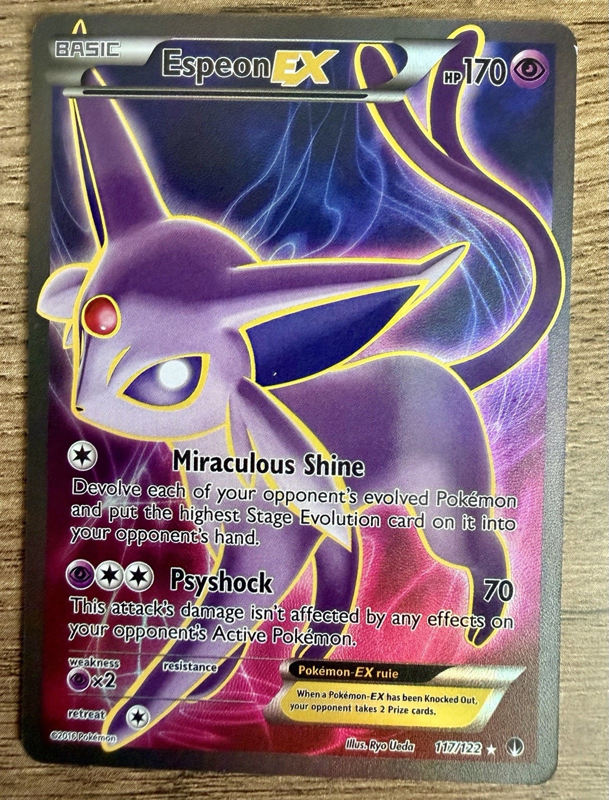 Espeon EX Breakpoint XY 117/122 Holo Custom Handmade Fan Art Card