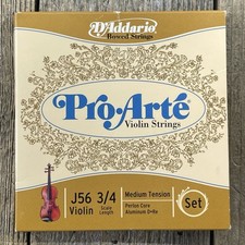 D'Addario Pro-Arte Series Violin String Set J56 3/4 Scale Length Medium Tension