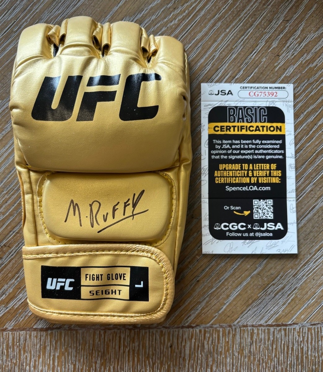MAURICIO RUFFY SIGNED UFC Fight Gold Glove autograph JSA auto