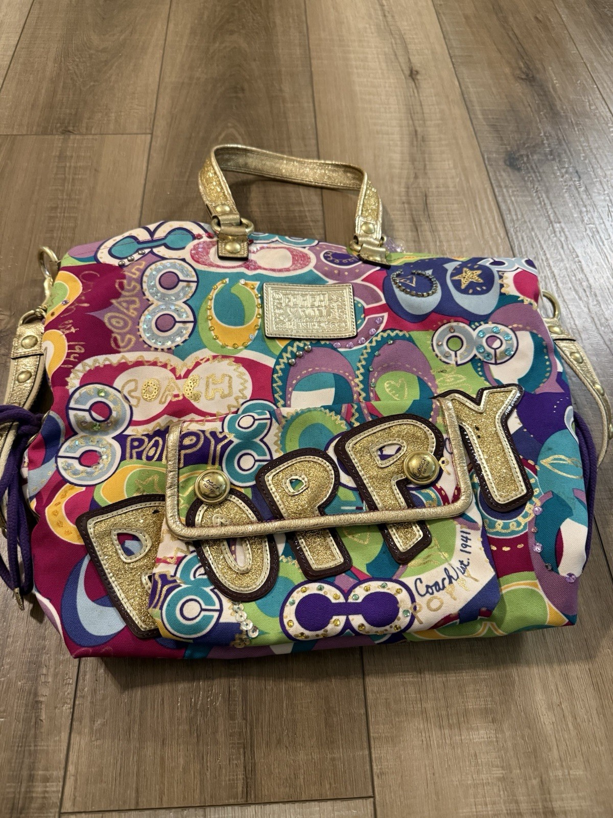 Coach Poppy Graffiti Hobo Shoulder Bag 15296 Rare - Gem