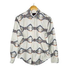 Roper Southwestern Geometric Button Down Shirt Mens Medium White Aztec Western