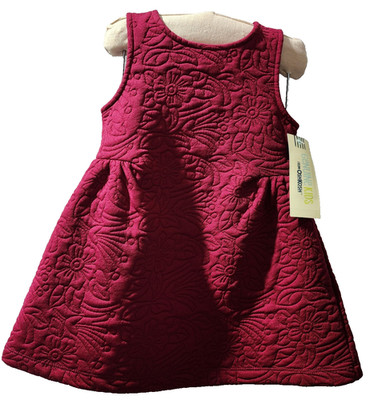 Osh Kosh Genuine Kids girl's 18 months Magenta sleeveless quilted dress.