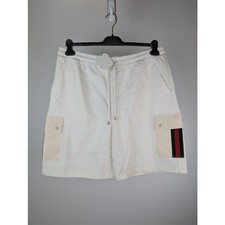Gucci Striped Cotton Cargo Shorts in White / Ecru BNWT XX-Large