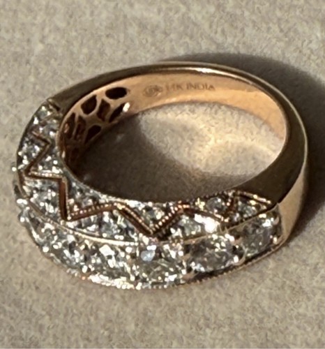 Rose Gold Diamond Engagement Wedding Ring 14k gold 2.0 ct diamonds