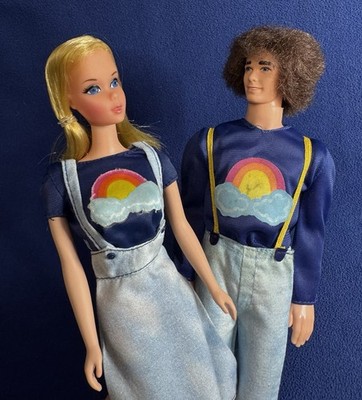 Mattel Barbie Standard im Outfit #9621 und Ken Now Look im Outfit #9702 70er
