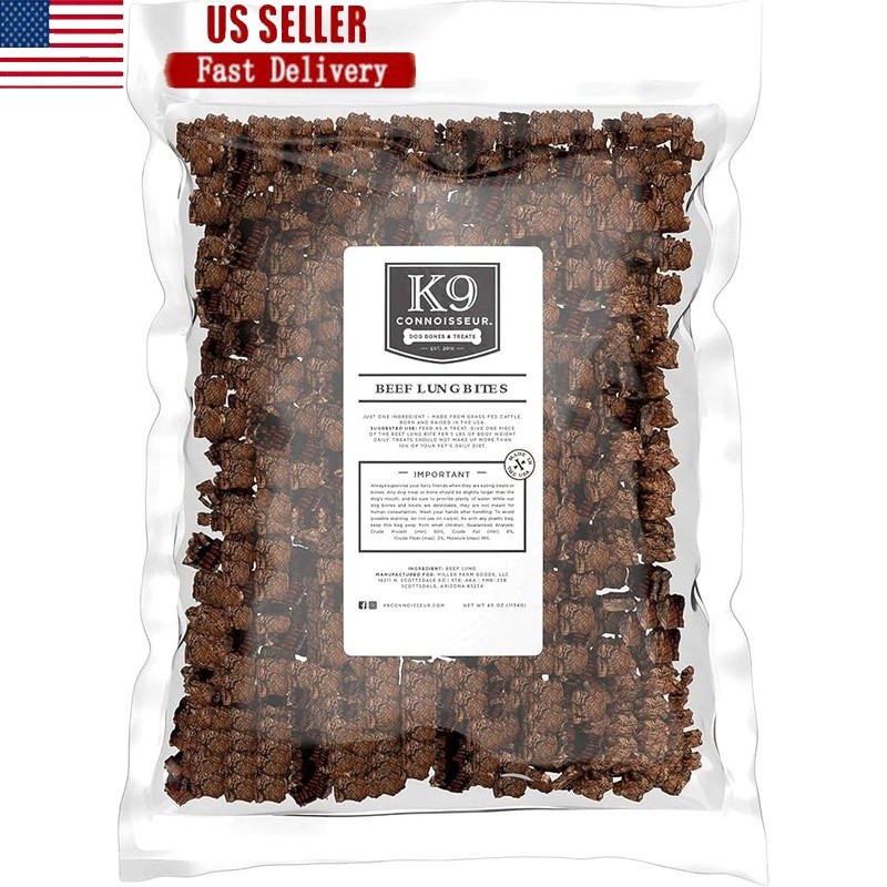 All Natural Beef Lung Dog Treats Grain Free High Protein Low Calorie Chews New