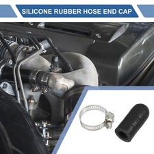 1 Set 30mm L 10mm/0.39" ID Car Silicone Rubber Hose End Cap with Clamps