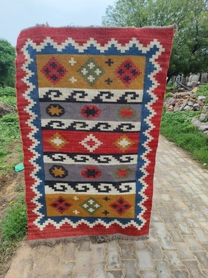 Handwoven Wool Jute Kilim Rug   Boho Area Rug, Rustic Living Room Carpet, Natura