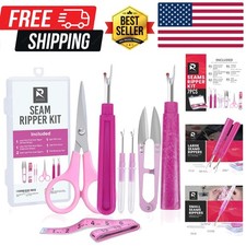 Seam Ripper Kit 7 Pcs - 1 Large, 1 Ergonomic, 2 Small Seam Rippers, Thread Cu...