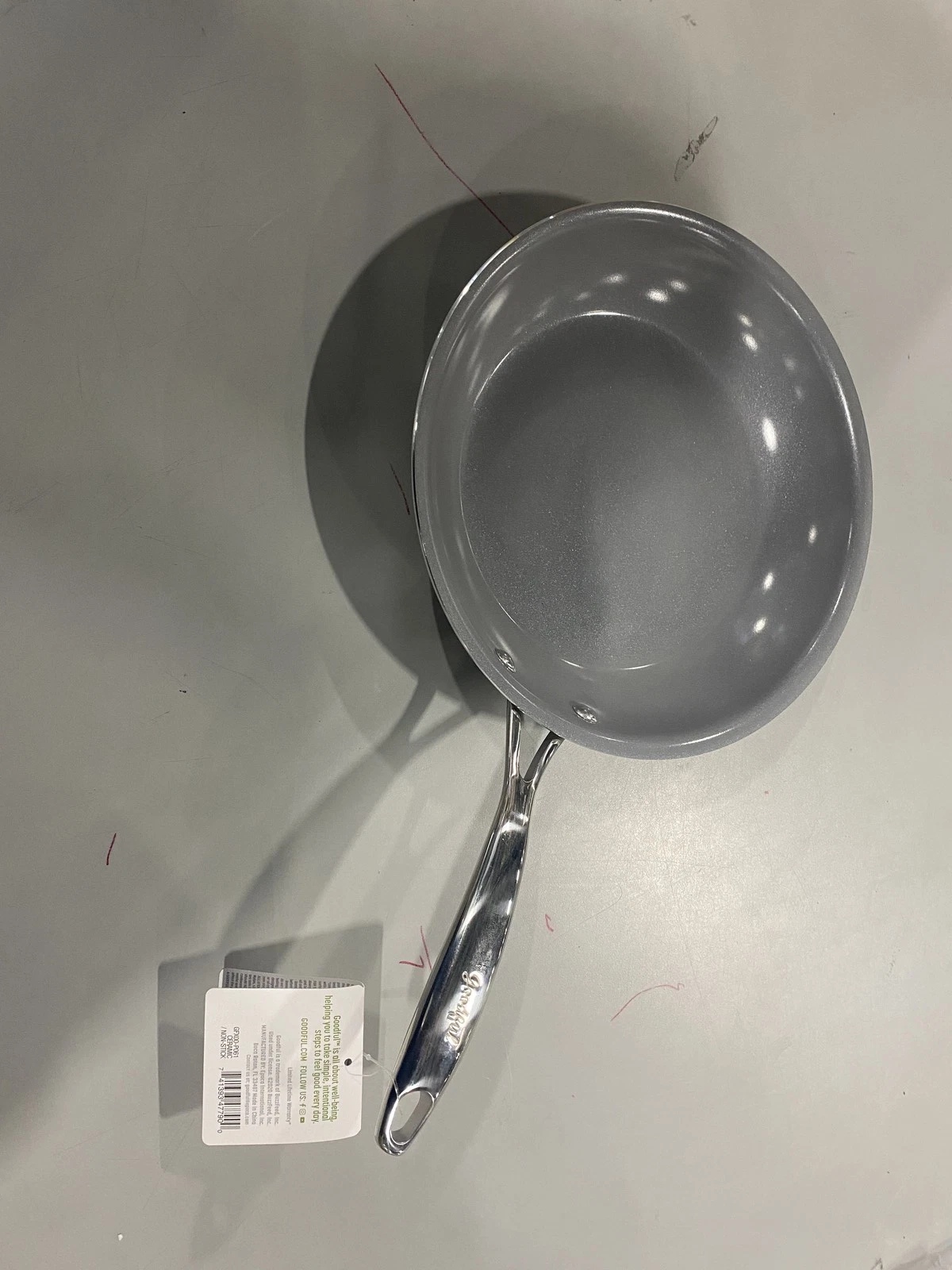 GOODFUL 9.5 IN CERAMIC NON-STICK FRY PAN - GRAY/WHITE
