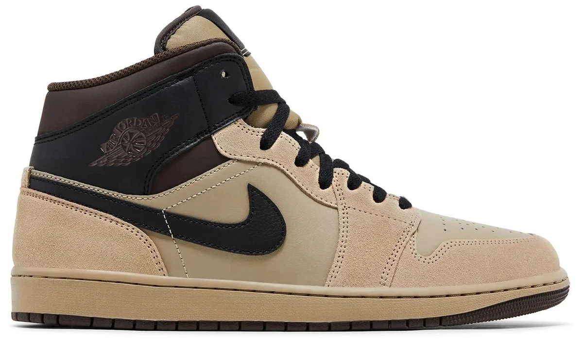Jordan 1 Mid Khaki Black for Sale | Authenticity Guaranteed | eBay