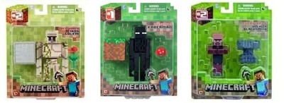 3 Minecraft Overworld Series 1 2 Iron Golem Villager Blacksmith Enderman Figures