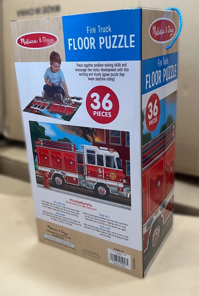Rompecabezas de piso de camión de bomberos Melissa & Doug 36 piezas edades 3+ #95056 nuevo en caja Foto 2 de 4