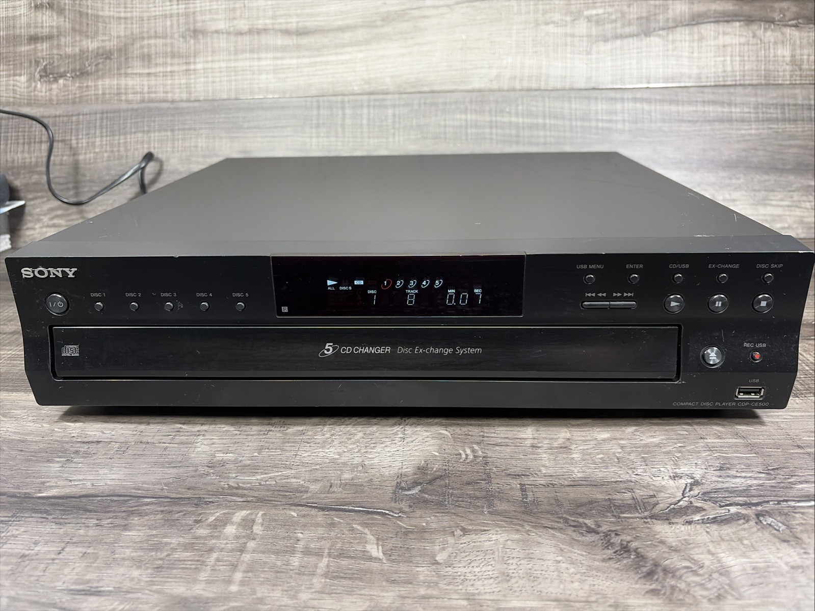 Sony CDP-CE500 5 Disc CD Changer Multi Disc USB Recorder, No