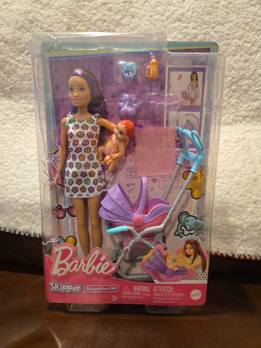 Skipper Babysitters Inc Red Hair Baby Doll Stroller Carrier 