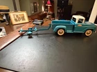 Vintage Tonka Pickup Truck w/ Trailer – Turquoise Blue Pressed Steel – Mound Min