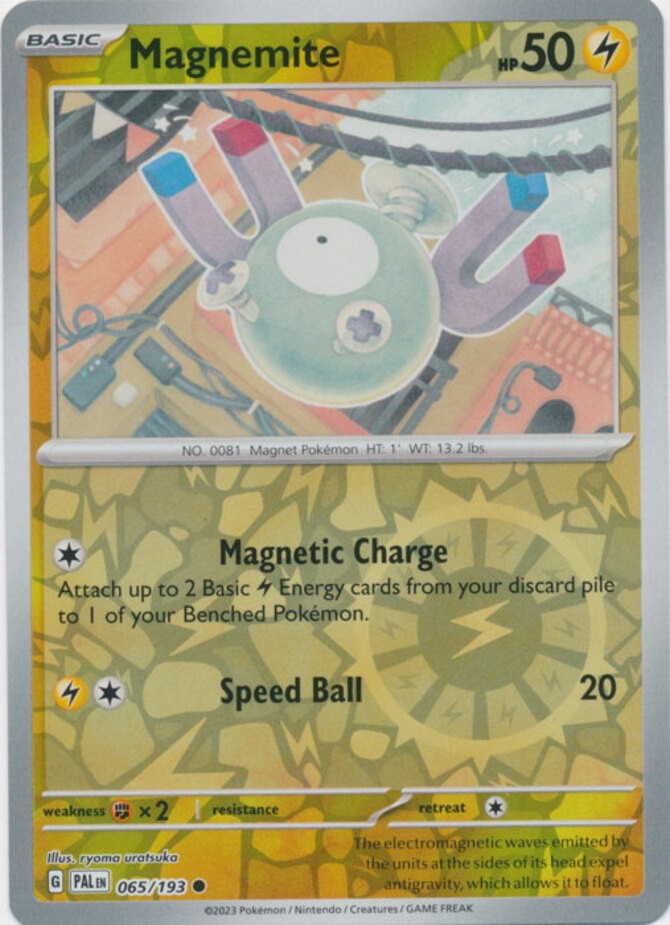 Magnemite - 065/193 - Common - Reverse Holo (Near Mint) Paldea Evolved - Lightni