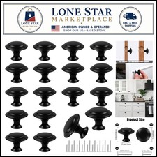 Durable Black Cabinet Knobs - 18-Piece Modern Set for Drawers  Cupboards