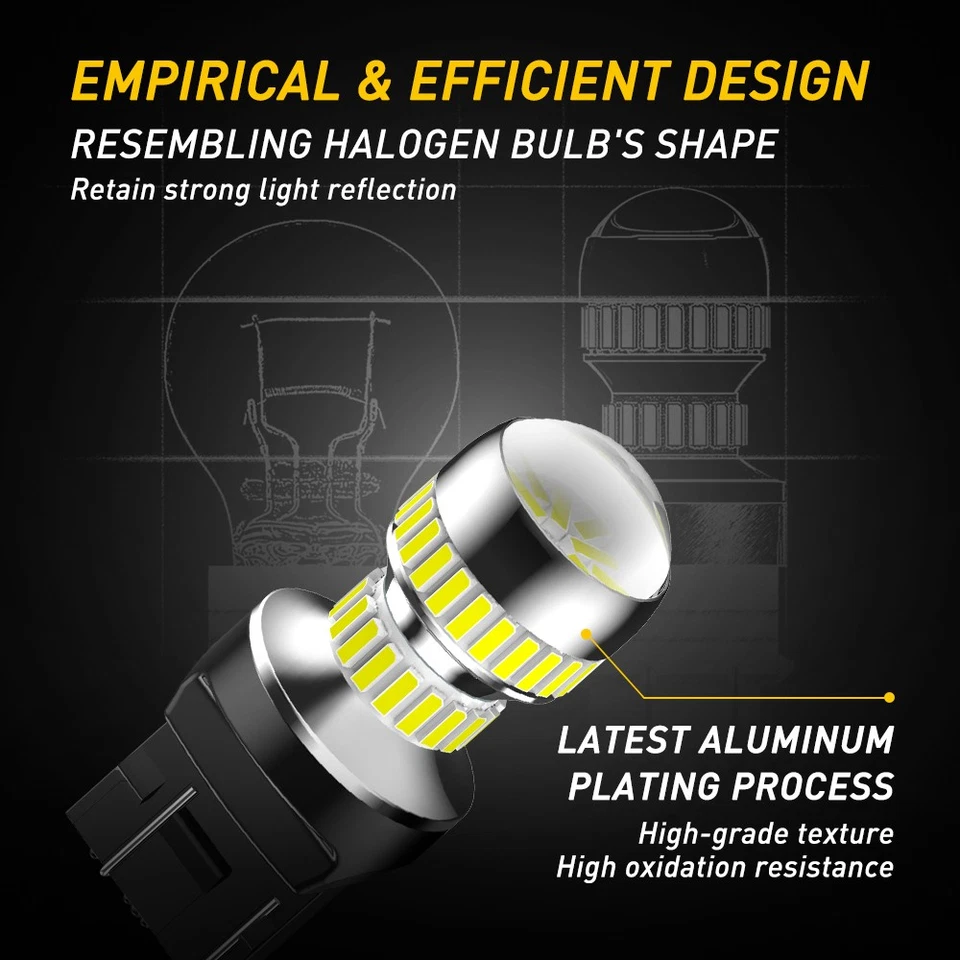 AUXITO 7443 7440 Bombillas LED Coche Retroceso Luces Super Brillantes Blanco 54H Foto 4 de 4