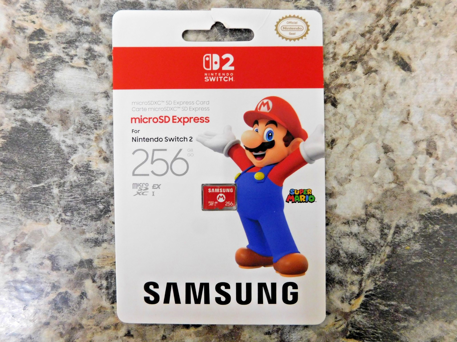 Nintendo Switch 2 Micro SD Express Card 256GB MARIO Edition Samsung New Sealed 