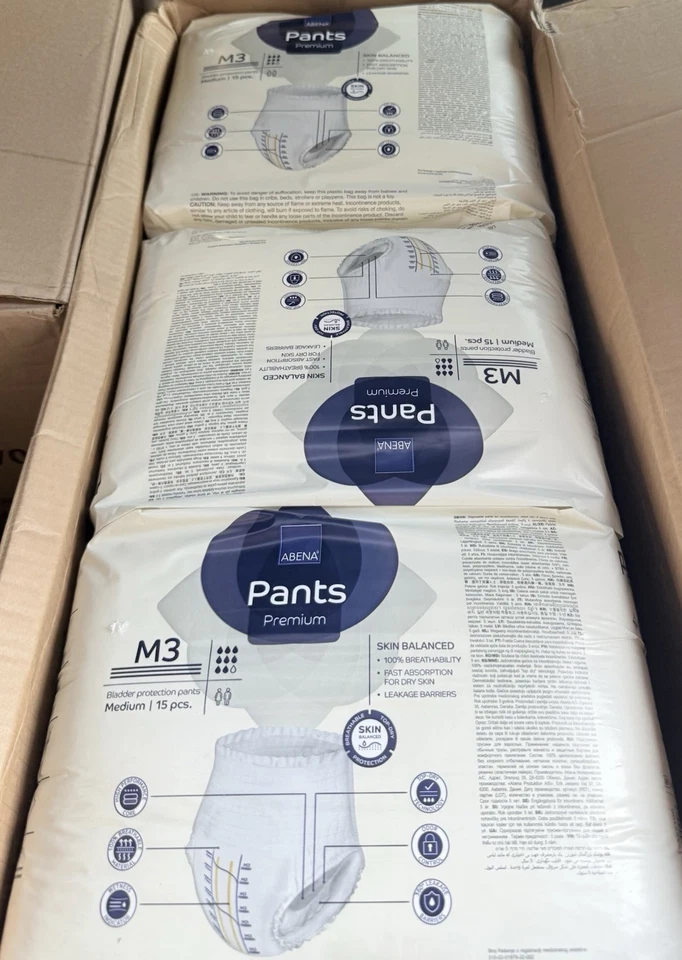 Abena Premium Ropa Interior Protectora para Incontinencia, Absorción Fuerte, Mediana, 90 Ct Foto 2 de 4