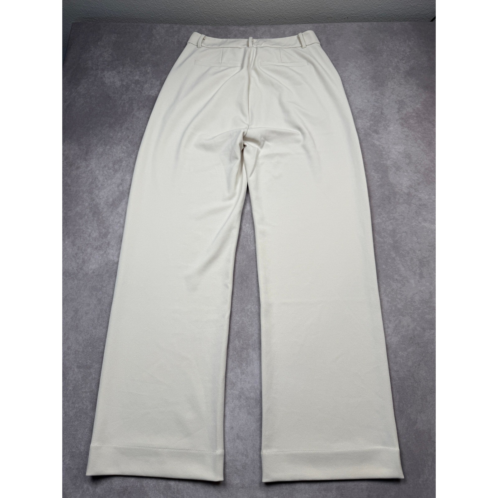 NWT CUTS Essential Pant Womens 8 Beige Bisque Pleated Wide Leg Trousers Stretch thumbnail 7