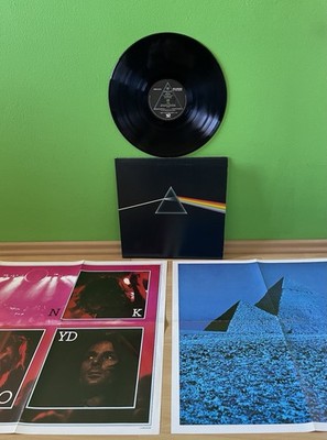 PINK FLOYD LP Dark Side of the Moon 1973 + Poster Sticker Box SMAS 11163 Vinyl 1