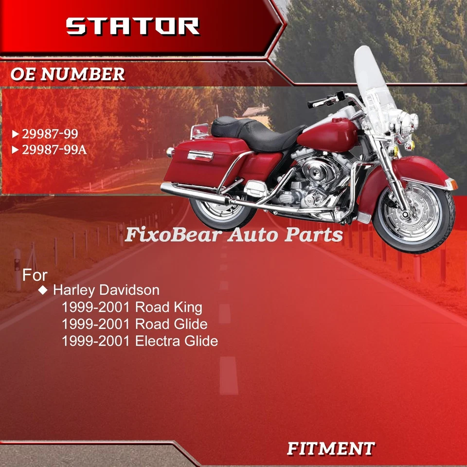 Stator For Harley Davidson Electra Glide Road King Road Glide 1999-2001 29987-99 Foto 2 de 4