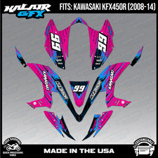 Graphics Kit for ATV Kawasaki KFX450R 2008-2014) Fracture Series - MAGENTA