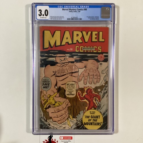 1949 MARVEL MYSTERY COMICS #90 CGC 3.0 TIMELY COMICS RUNDES LOGO BLONDES PHANTOM