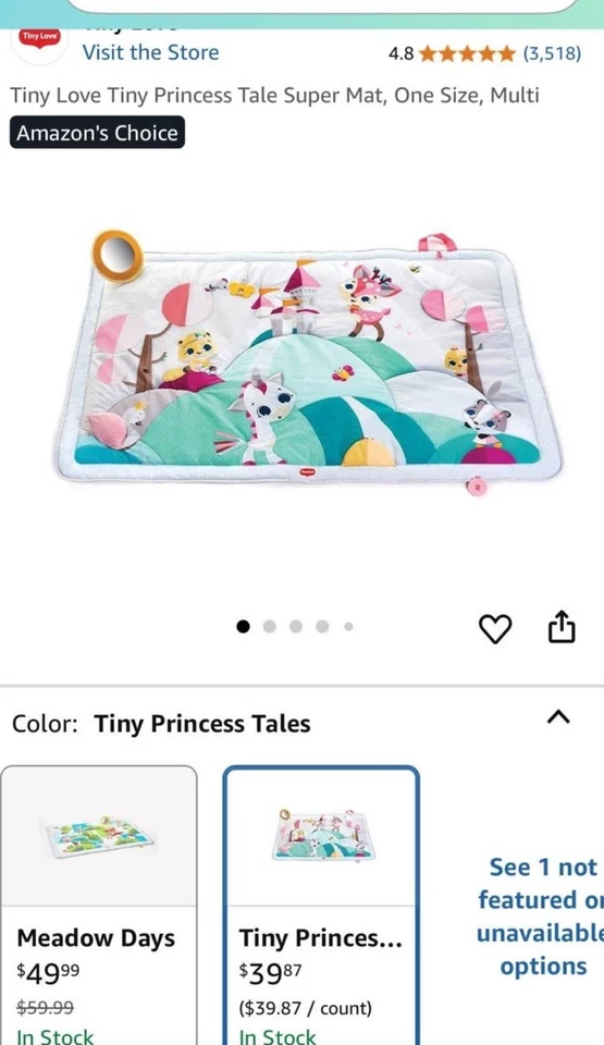 Tiny Love Tiny Princess Tale Super Mat, Talla Única, Multi Foto 2 de 2