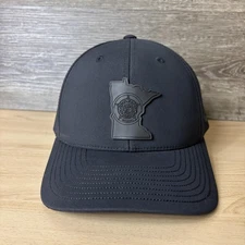 Minnesota Hat Cap Snap Back Mens Black Branded Bills Rubber Patch Perforated