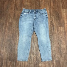 Judy Blue Raw Hem Blue Jeans Women  s 22W 38x30 Boyfriend Fit High Rise