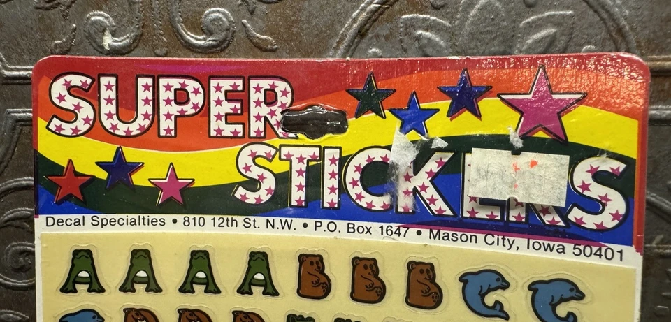 NOS NIP SEALED 80s Decal Specialties Animal Alphabet Letters & Number Stickers - Image 2 of 4