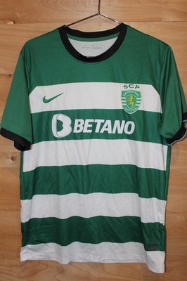 Nike Sporting CP Soccer Jersey #13 Betano Super Bock Green White Large