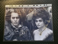 ORIGINAL AUTOGRAPHS BY Johnny Depp, Helena Bonham Carter, SWEENY TODD COA 12X9IN