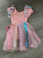 VTG Girls Dance Gymnastics Costume Leotard Tutu Pink Ribbons Flowers Small
