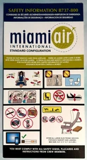 Miami Air International Boeing 737-800 Standard Configuration Safety Card - 5/19