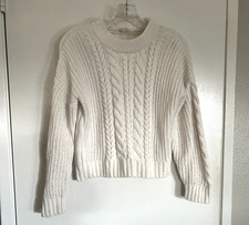 Abercrombie Kids/ Girls Cream Cable Knit Sweater Size 11/12 Crewneck Pullover