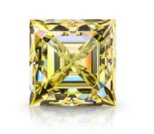 5CT Princess Cut Lab Grown Loose CVD Diamond Natural Yellow Color VVS1 Certified