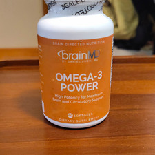 brainMD Omega-3 Power EPA/DHA 1600mg Fish Oil Softgels 60ct Exp 02/2029