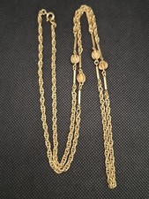 Ancien Collier En Plaqué Or Maille Torsadé Art Nouveau 