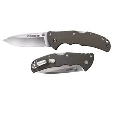 Cold Steel 58PS Code 4 Folder 3.5 In Spear Pt Plain Gray Aluminum