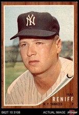 1962 Topps #139 Hal Reniff Portrait Yankees RC VARIATION 7 - NM